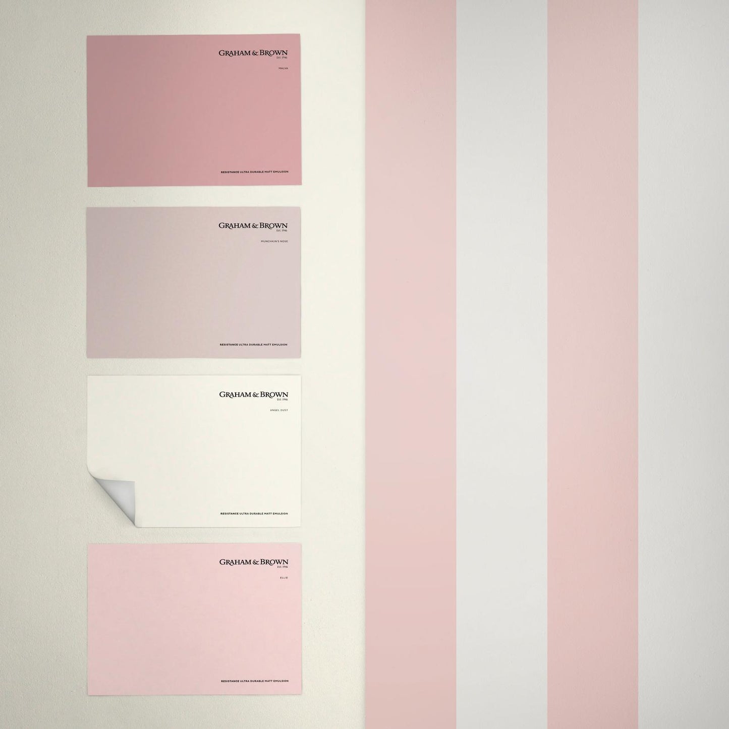 131447 - Quartet Stripe Wallpaper - Blush - Graham & Brown