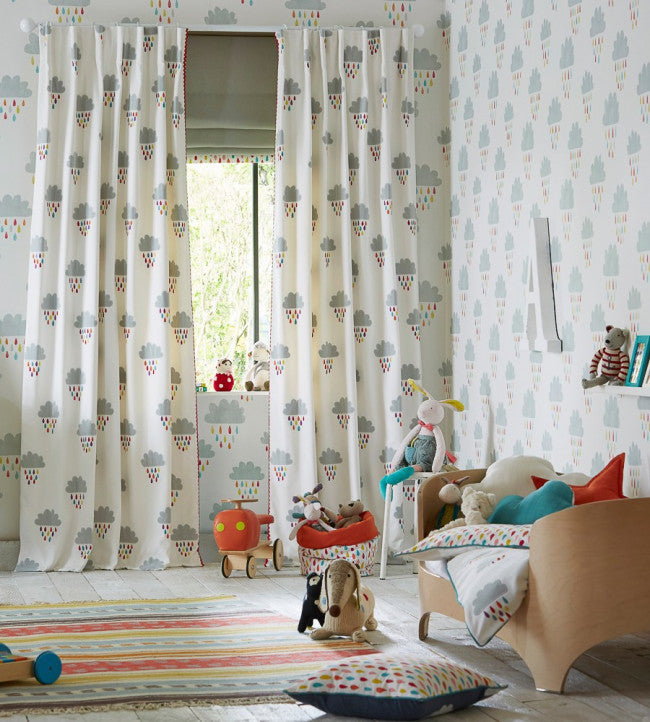 April Showers Room Fabric - Poppy / Tangerine / Sunsh