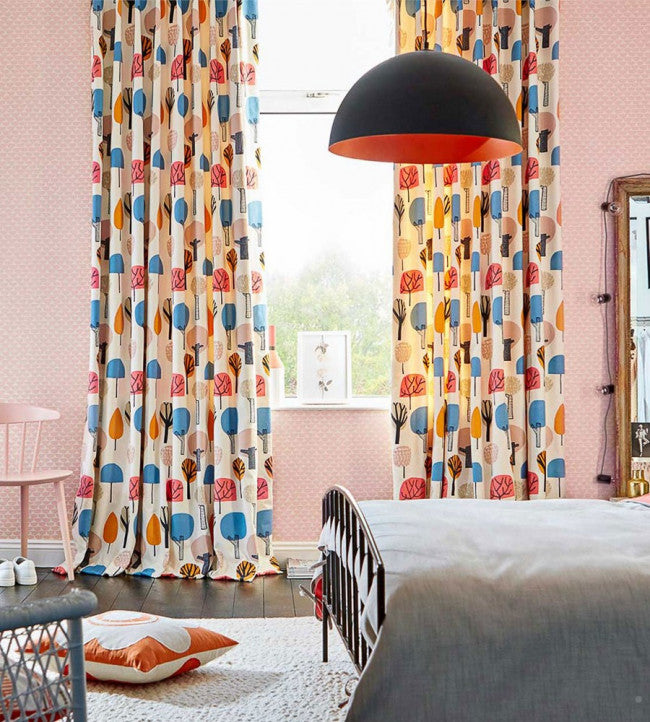 Liora Room Fabric - Watermelon / Tangerine / Lake