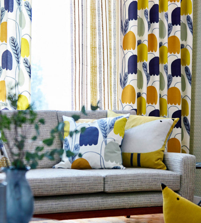 Noki Room Fabric - Foxglove / Sage / Periwinkle