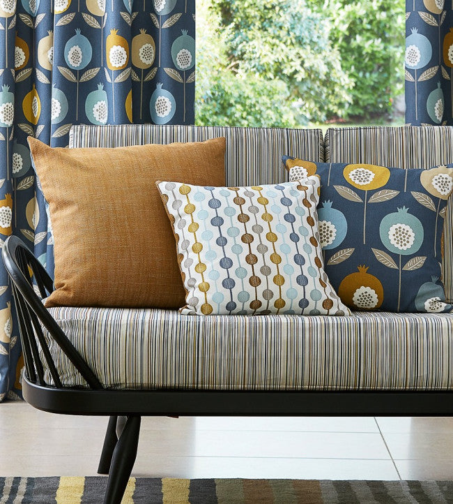 Paikka Room Fabric - Cinnamon / Sky / Hemp