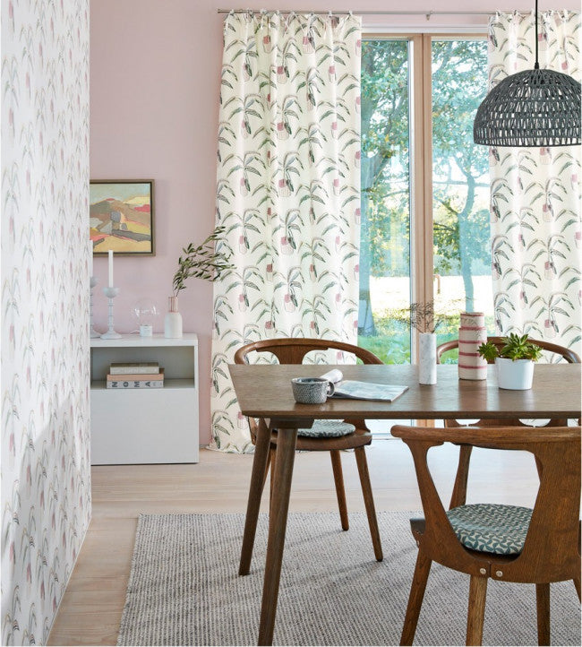 Crassula Room Fabric - Blush / Brick / Mist