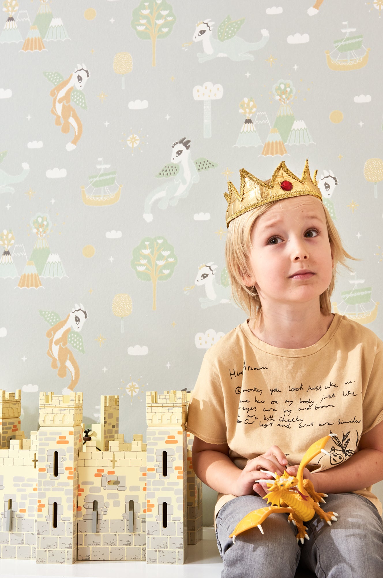 Magical Adventure Soft Grey Wallpaper - Majvillan