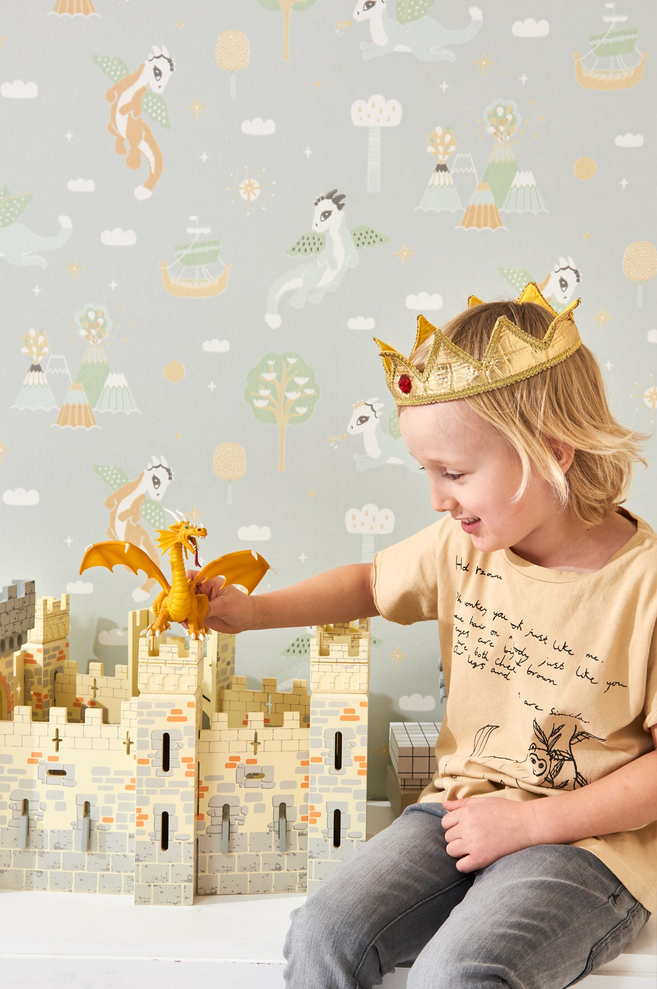 Magical Adventure Soft Grey Wallpaper - Majvillan