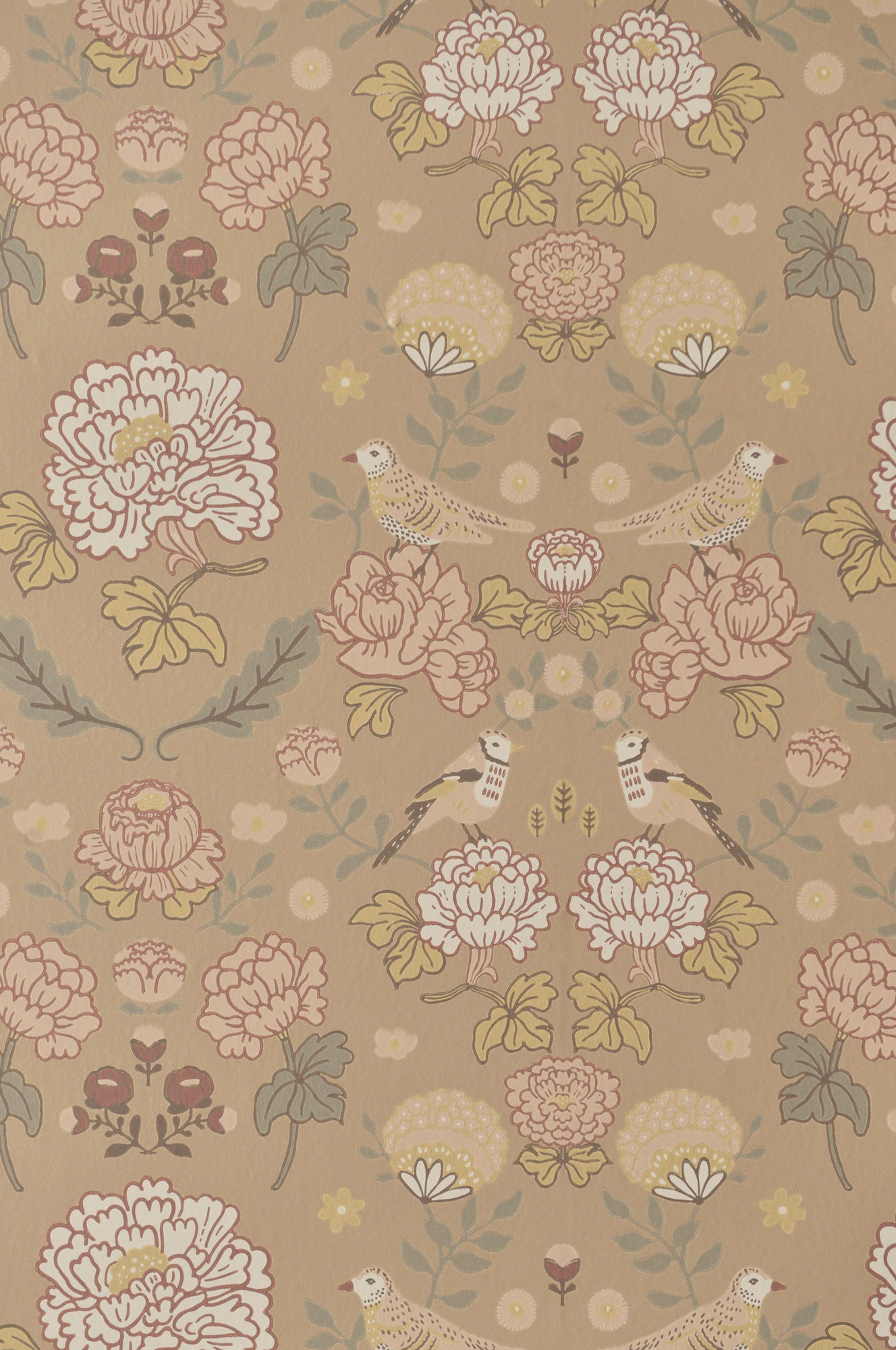 June Honey Beige Wallpaper - Majvillan