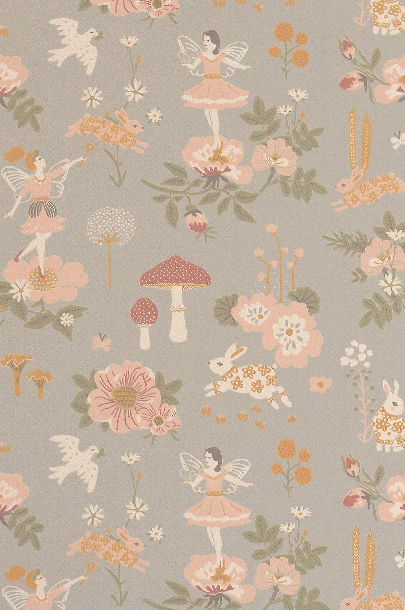 Old Garden Gentle Blue Wallpaper - Majvillan