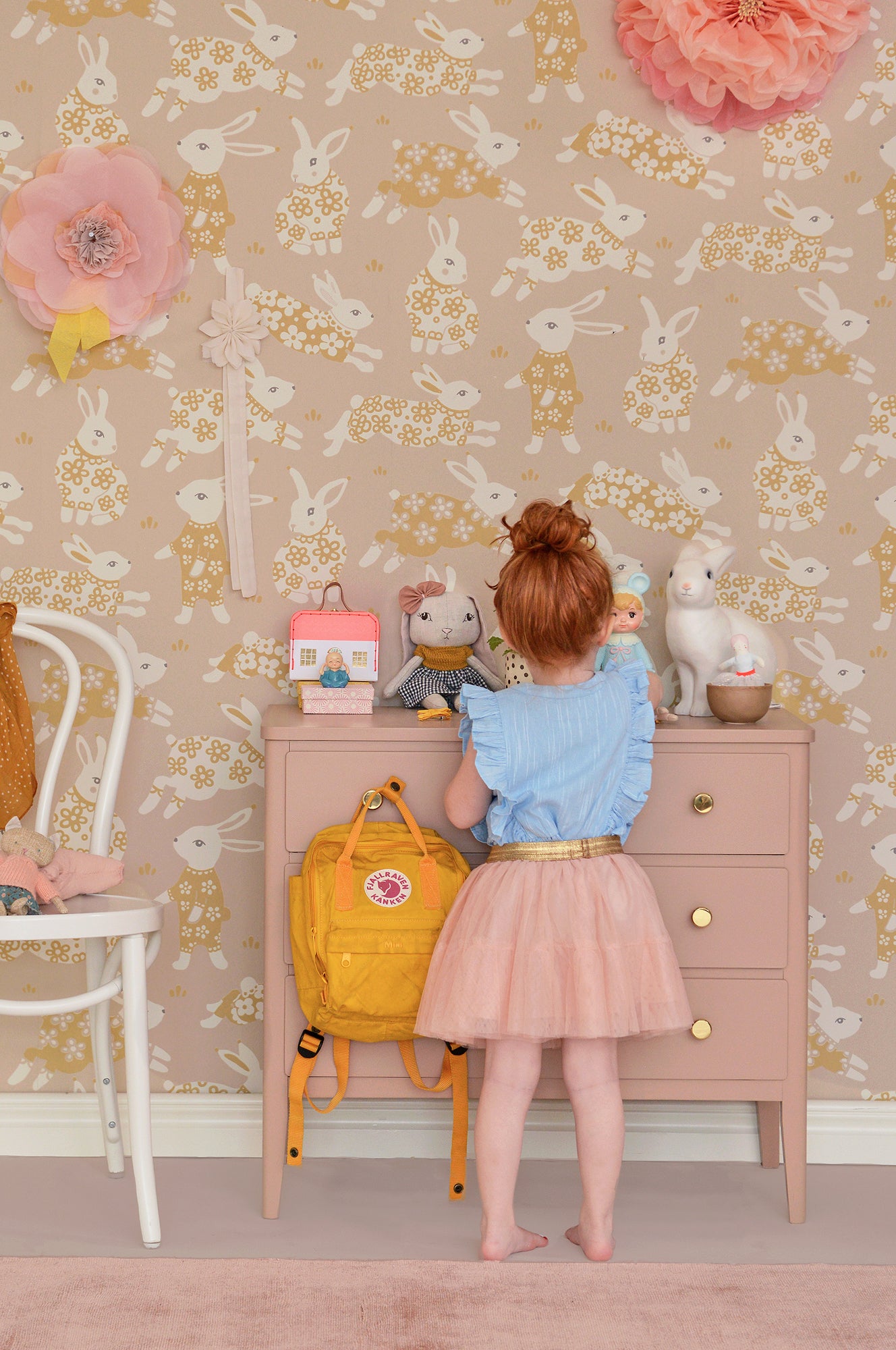 Garden Party Dusty Blush Pink Wallpaper - Majvillan