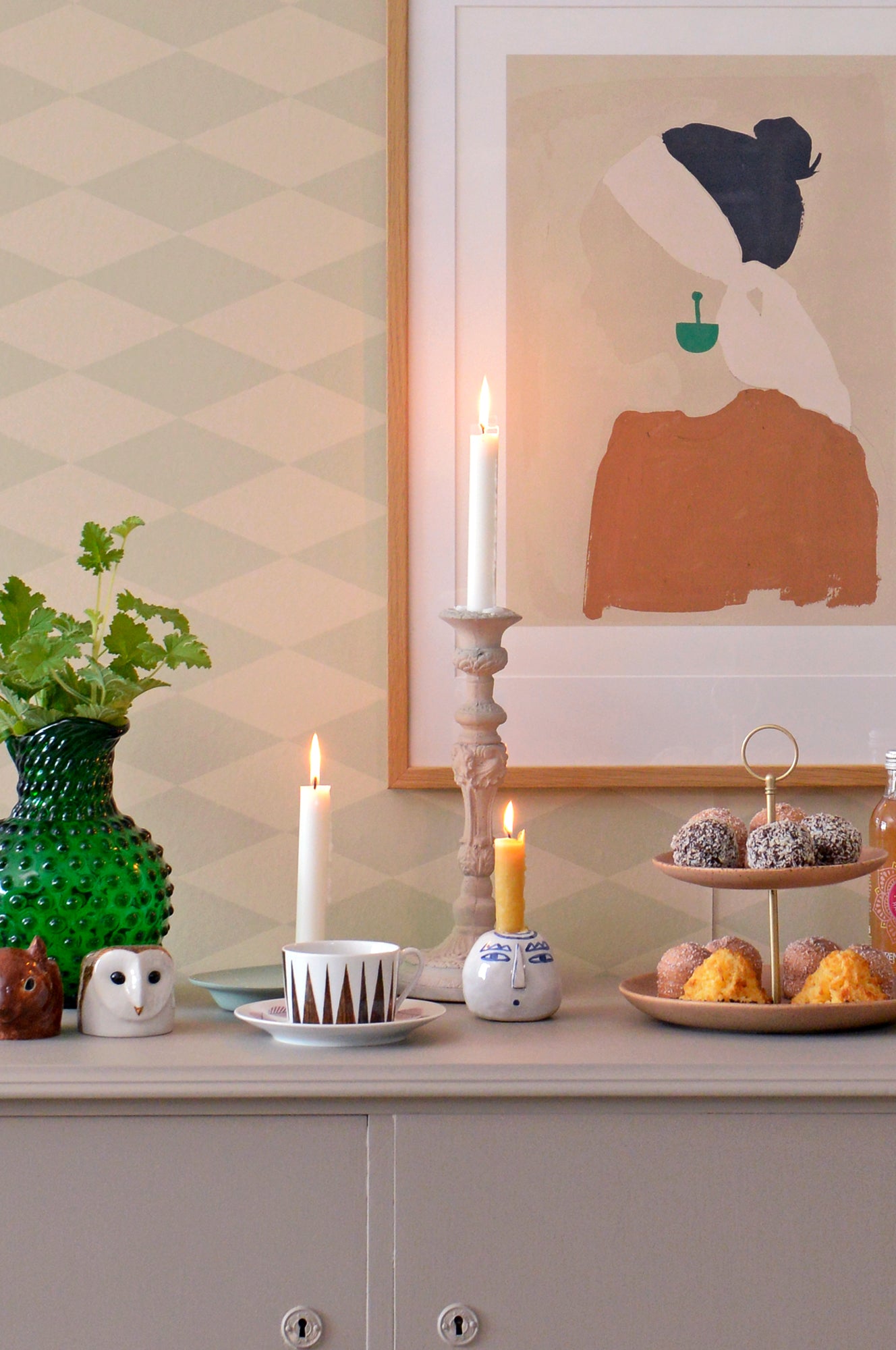 Copenhagen Beige Green Wallpaper - Majvillan