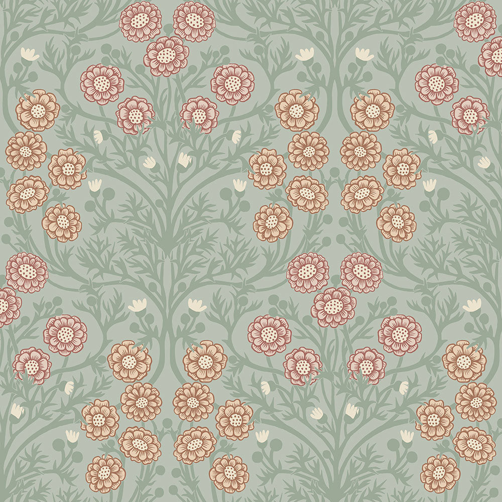 14017 - Bellis Wallpaper - Mint Green - Midbec