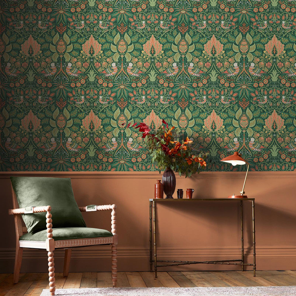 140480 - Dove & Rose Wallpaper - Woodland - William Morris