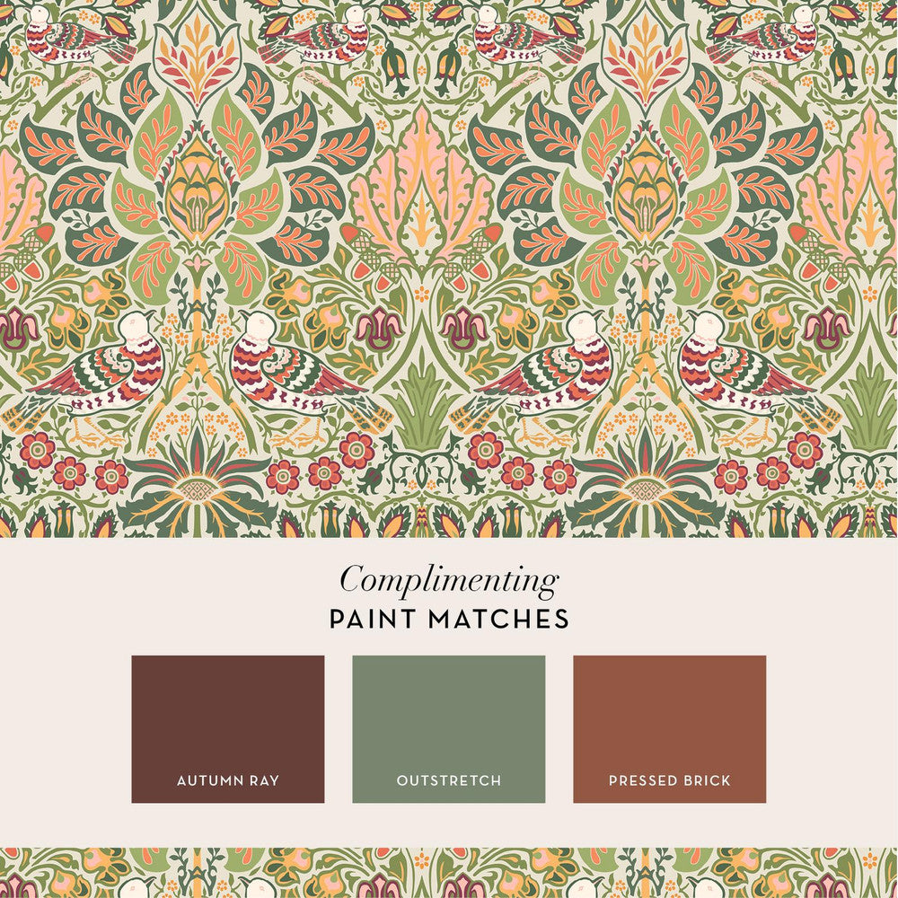 140481 - Dove & Rose Wallpaper - Olive - William Morris