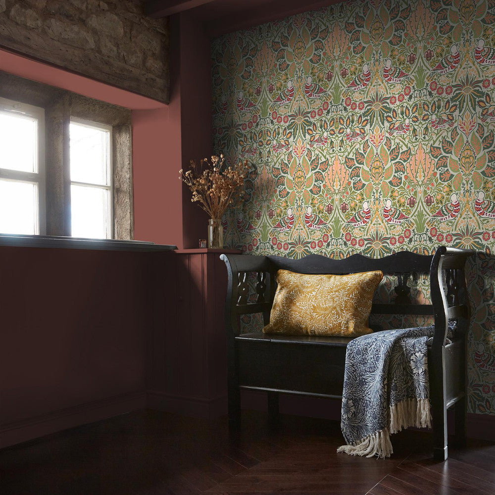 140481 - Dove & Rose Wallpaper - Olive - William Morris