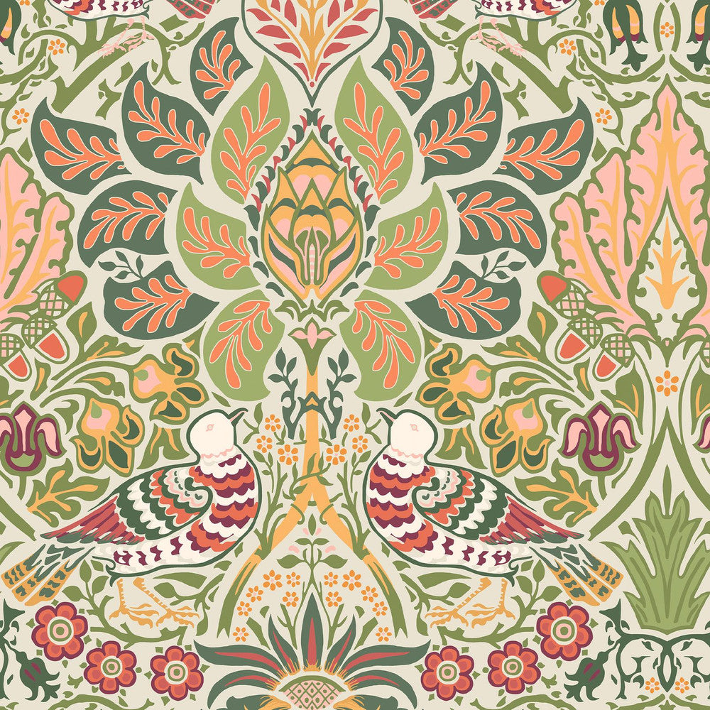 140481 - Dove & Rose Wallpaper - Olive - William Morris