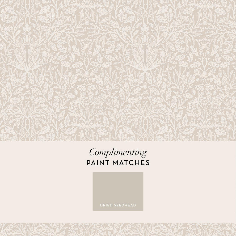 140491 - Acorn Wallpaper - Hessian - William Morris