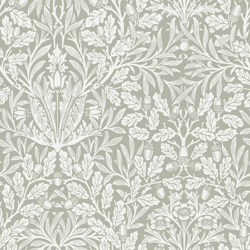 140492 - Acorn Wallpaper - Sage - William Morris