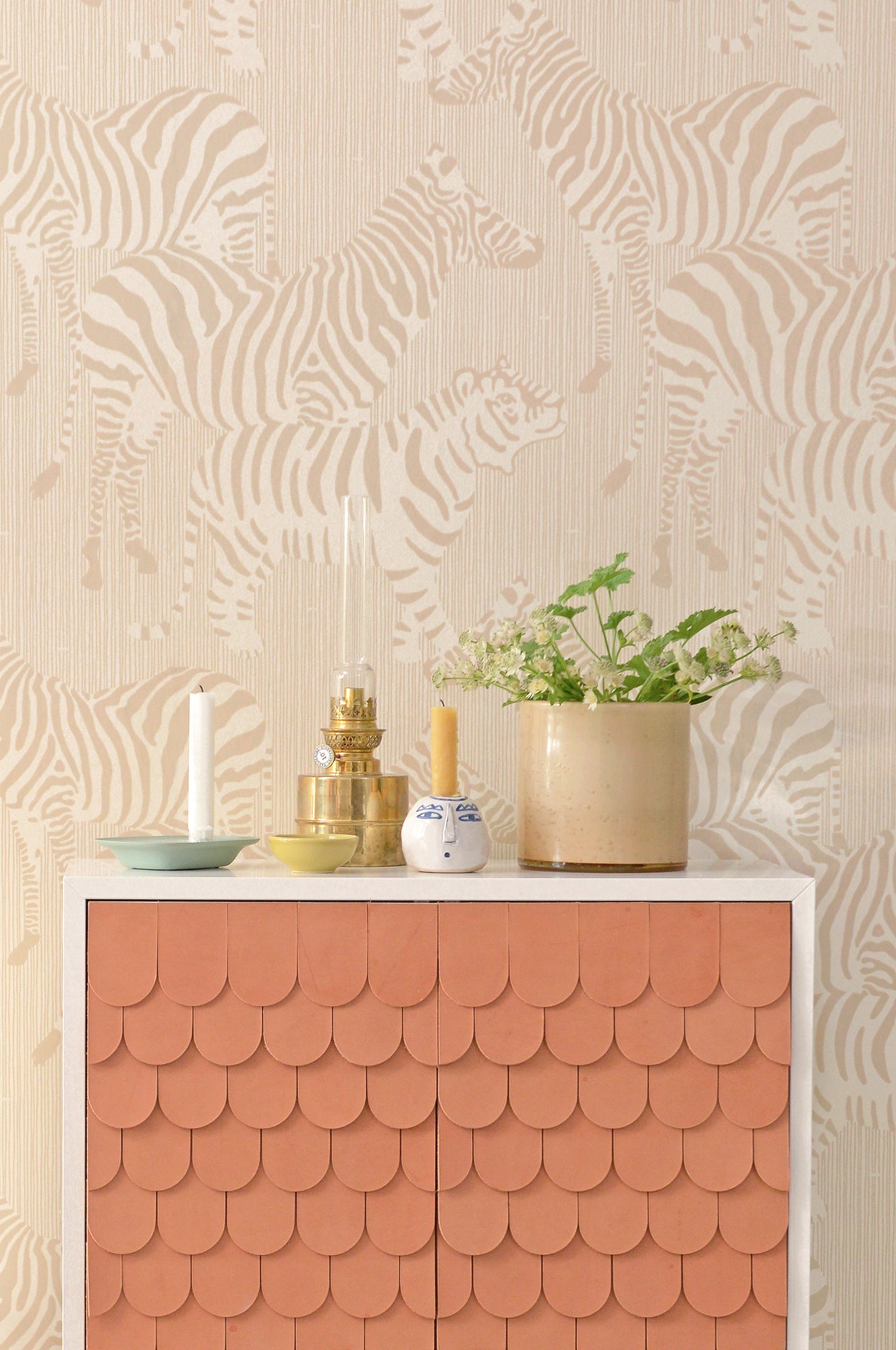 Safari Stripes Dusty Beige Wallpaper - Majvillan