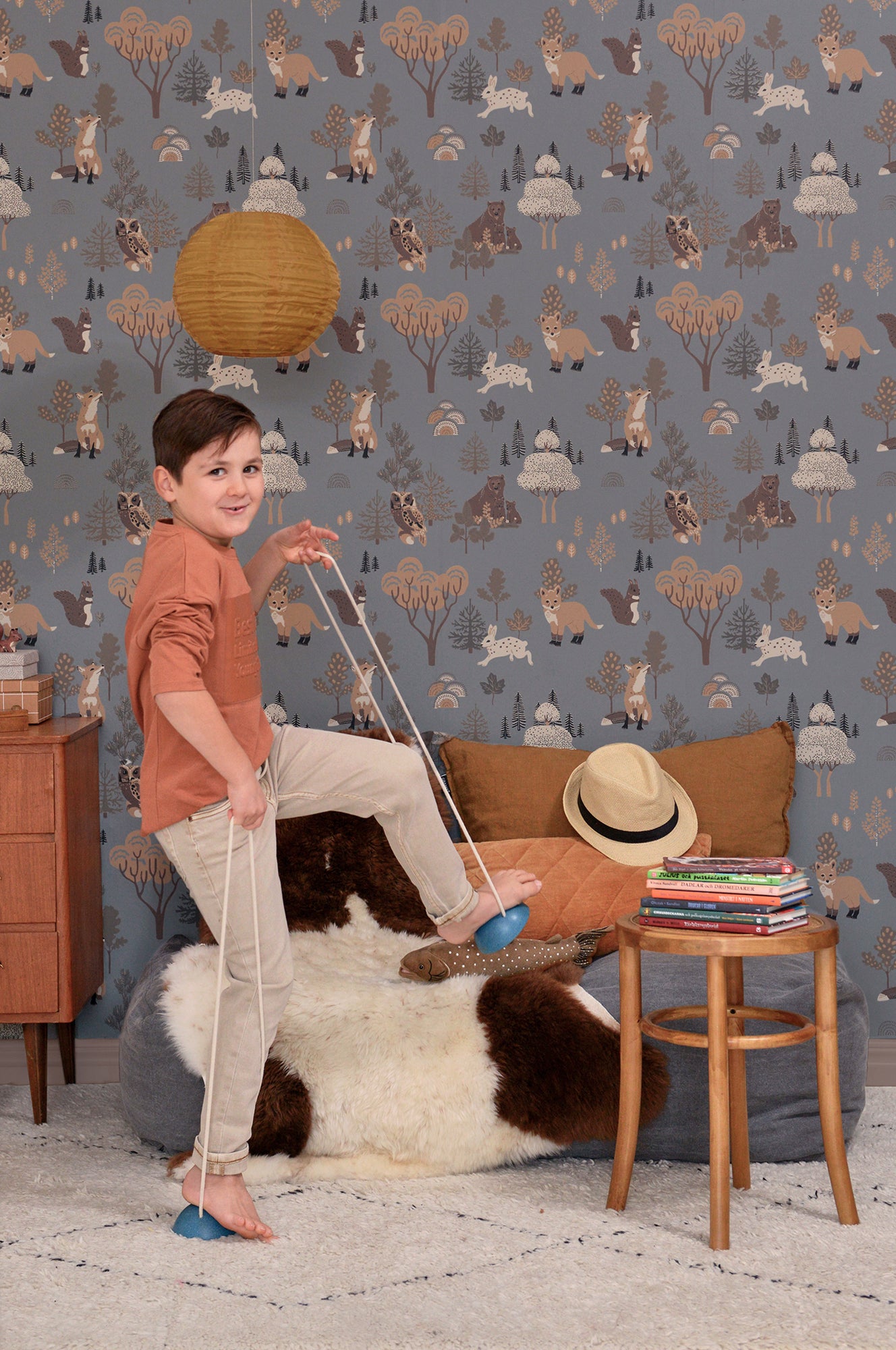 Deep Forest Midnight Blue Wallpaper - Majvillan