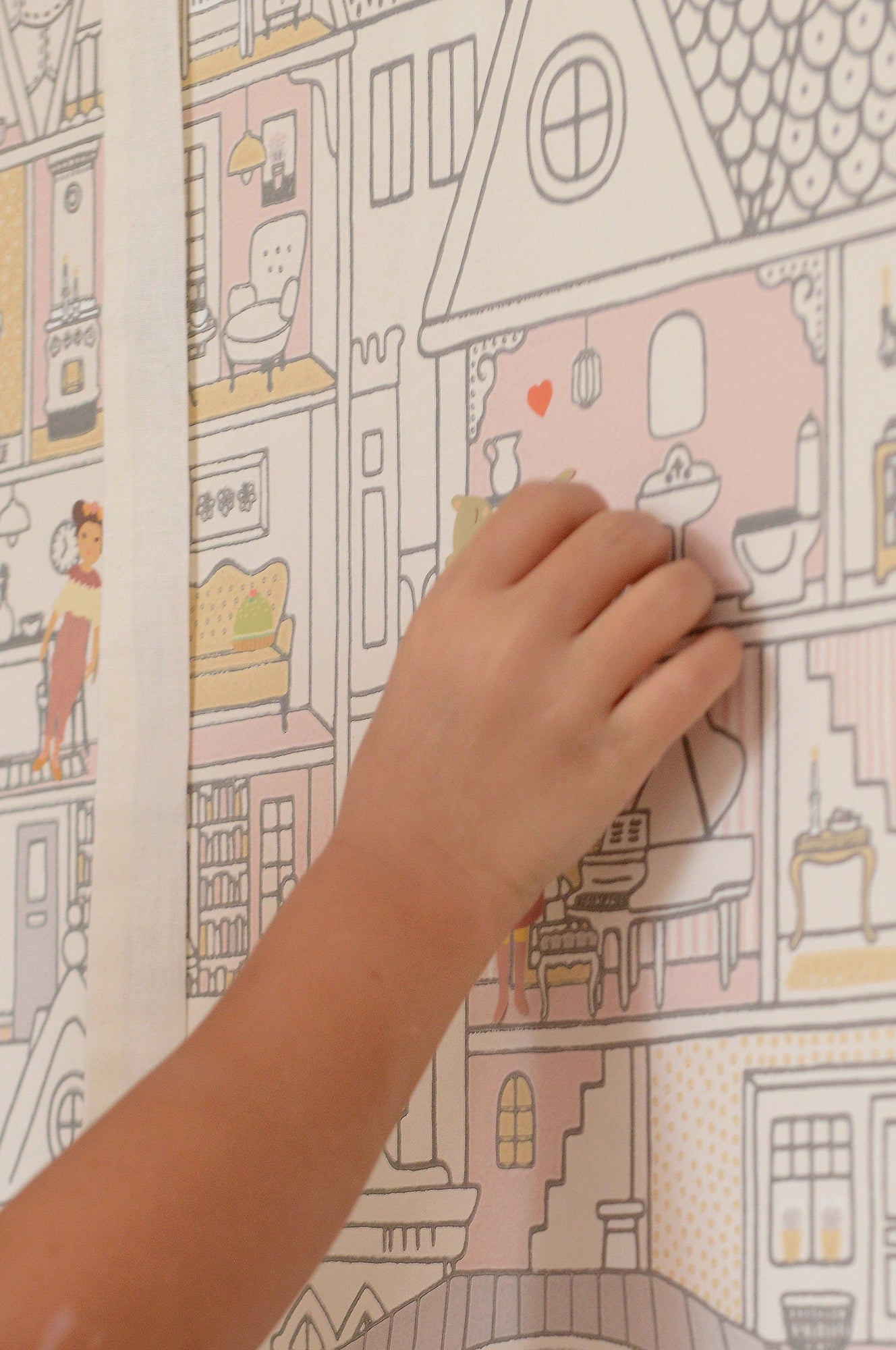 Dollhouse Soft Wool White Wallpaper - Majvillan