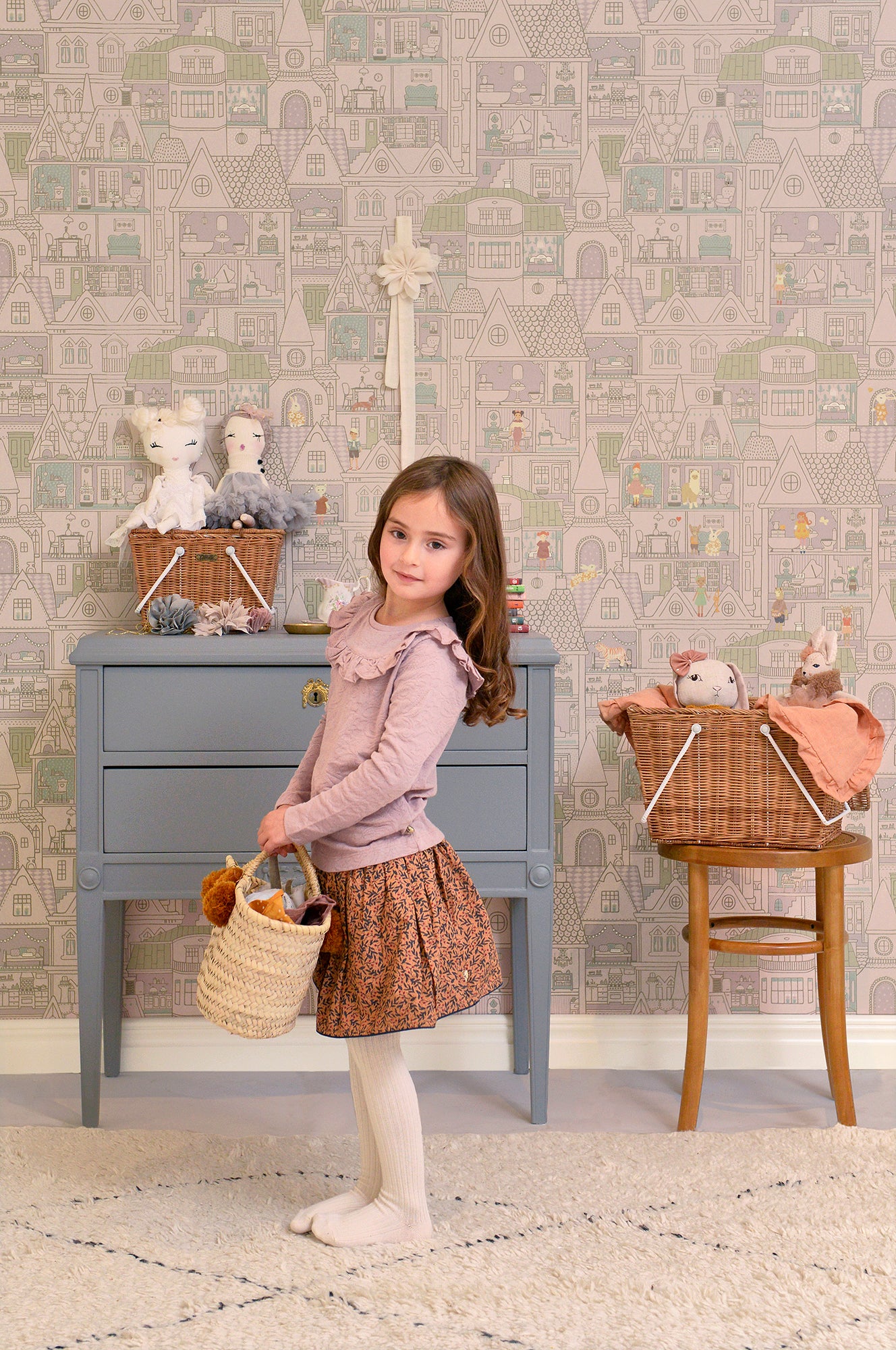 Dollhouse Soft Lilac Wallpaper - Majvillan