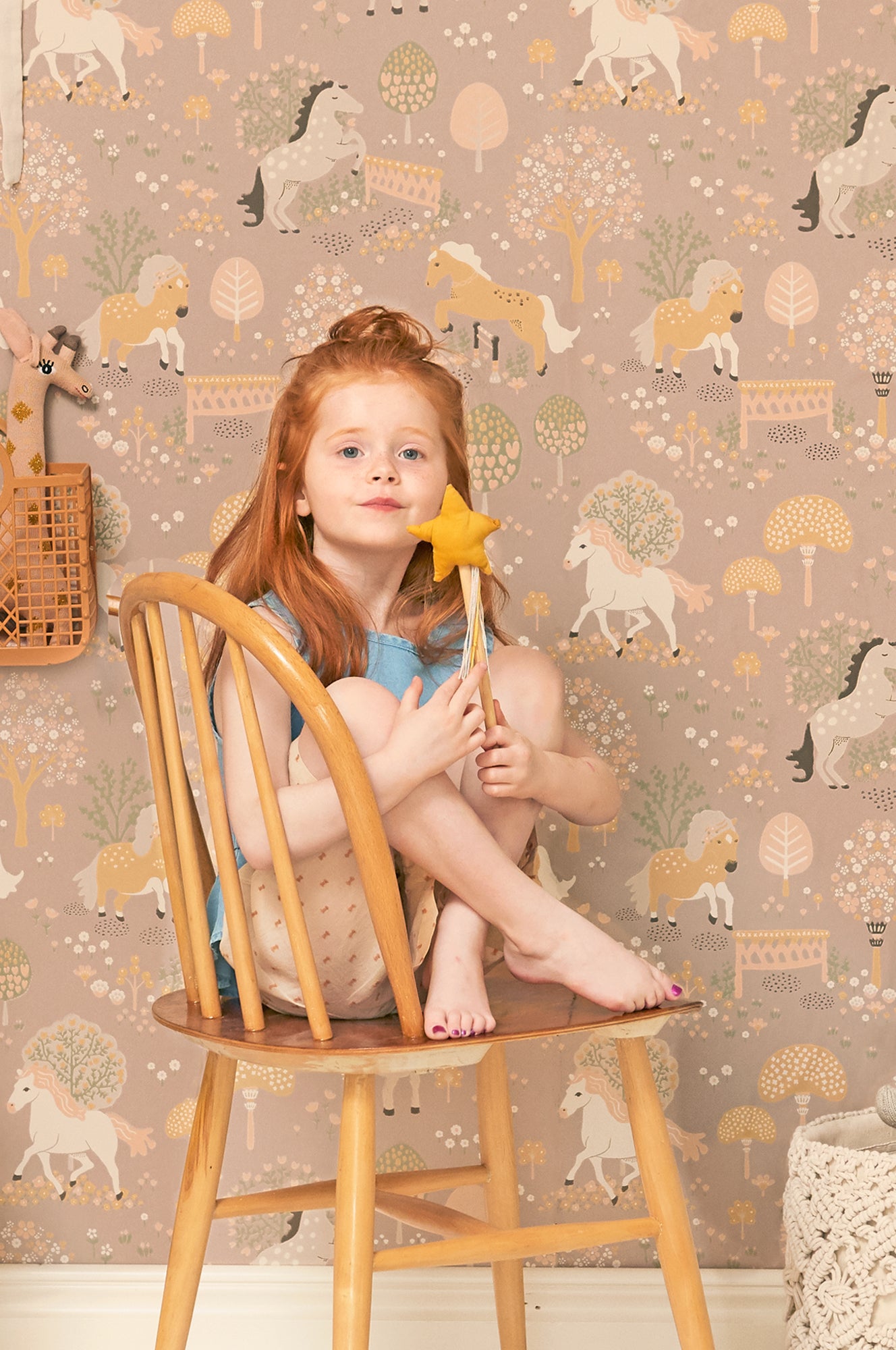 My Sweet Pony Old Lilac Wallpaper - Majvillan