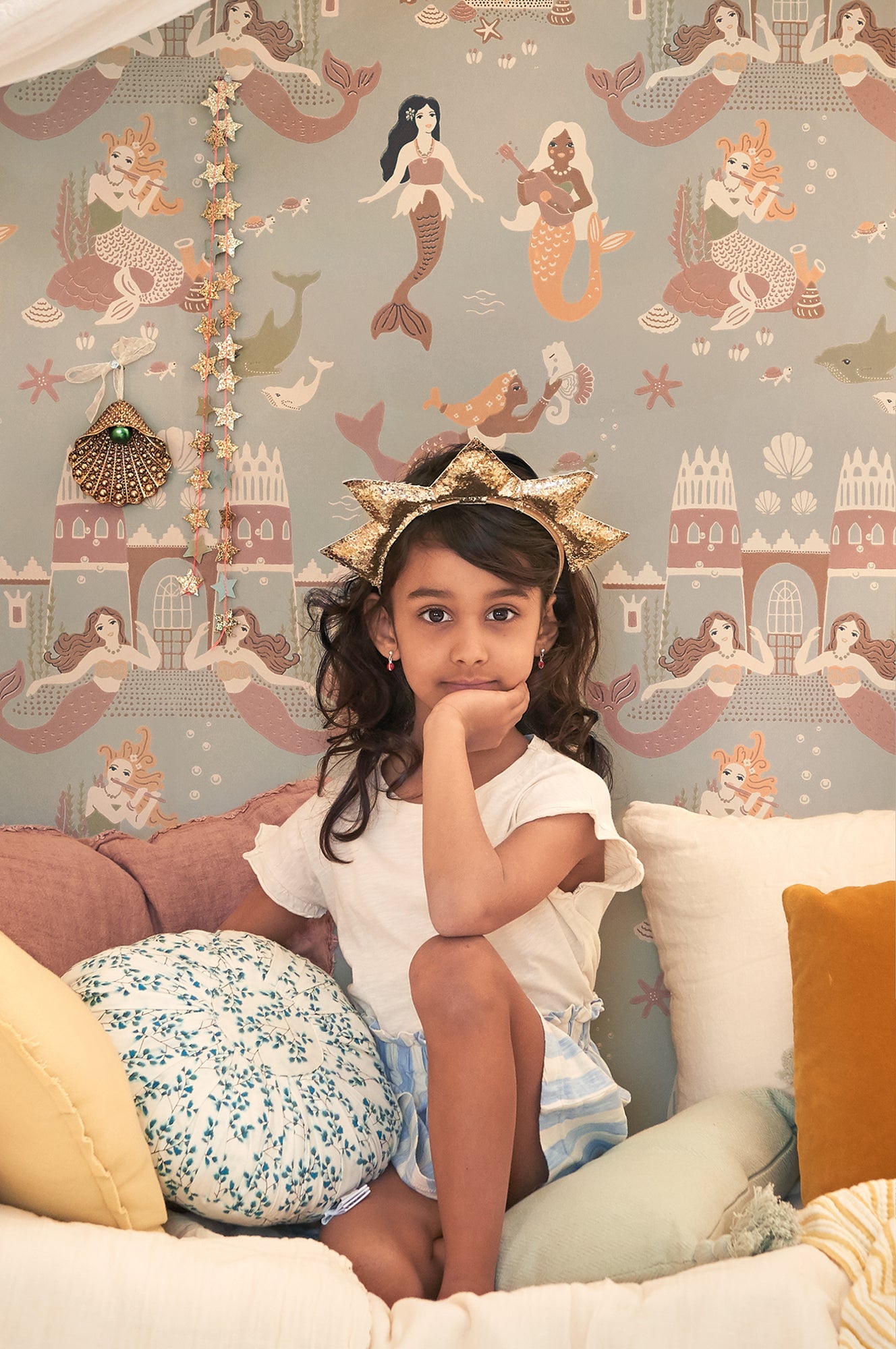 Mermaid Reef Ocean Blue Wallpaper - Majvillan