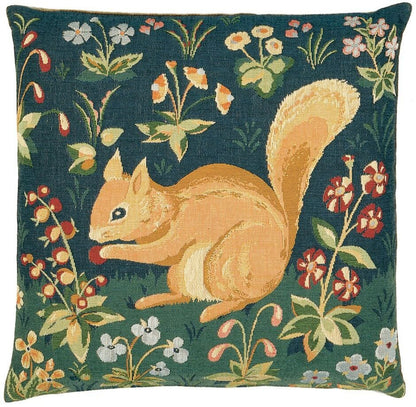 Squirrel Tapestry Cushion with Feather Filler 