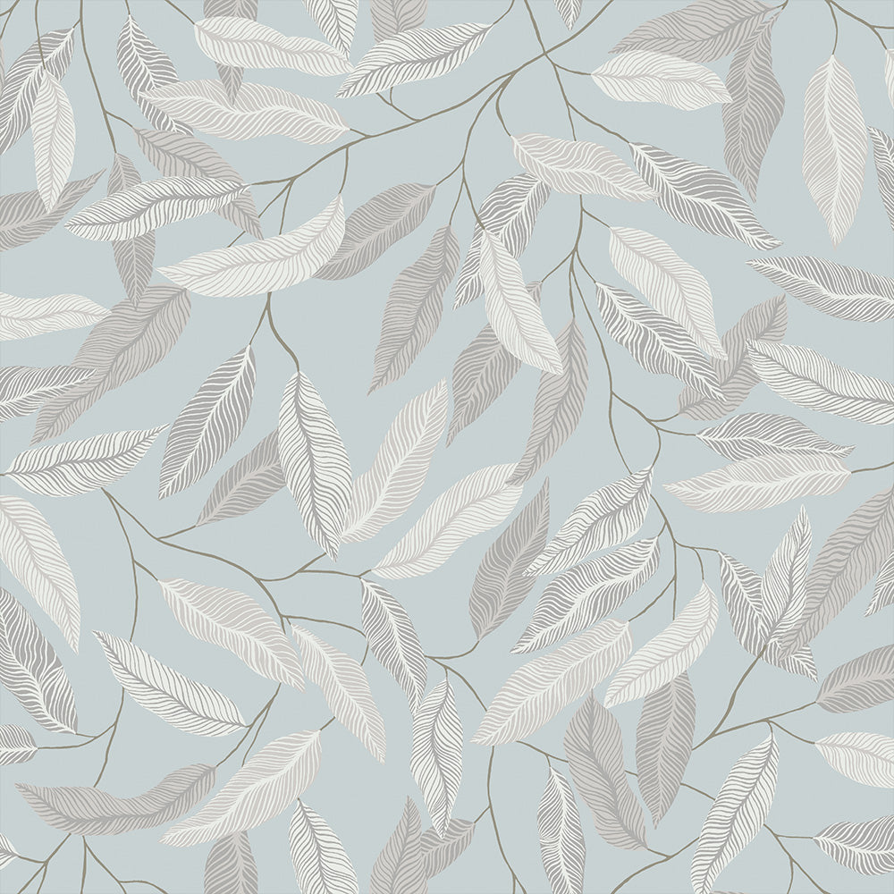 15906 - Florian Wallpaper - Light Blue - Midbec