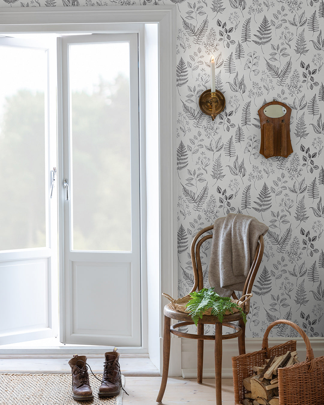 15936 - Betula Wallpaper - Black & White - Midbec