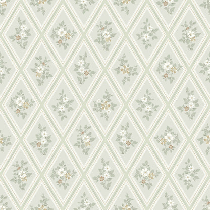 16015 - Trellis Wallpaper - Green - Midbec