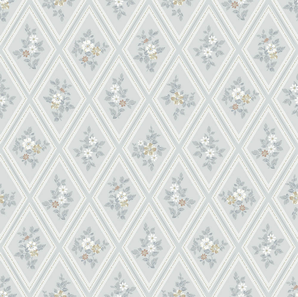 16016 - Trellis Wallpaper - Blue - Midbec