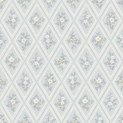 16016 - Trellis Wallpaper - Blue - Midbec