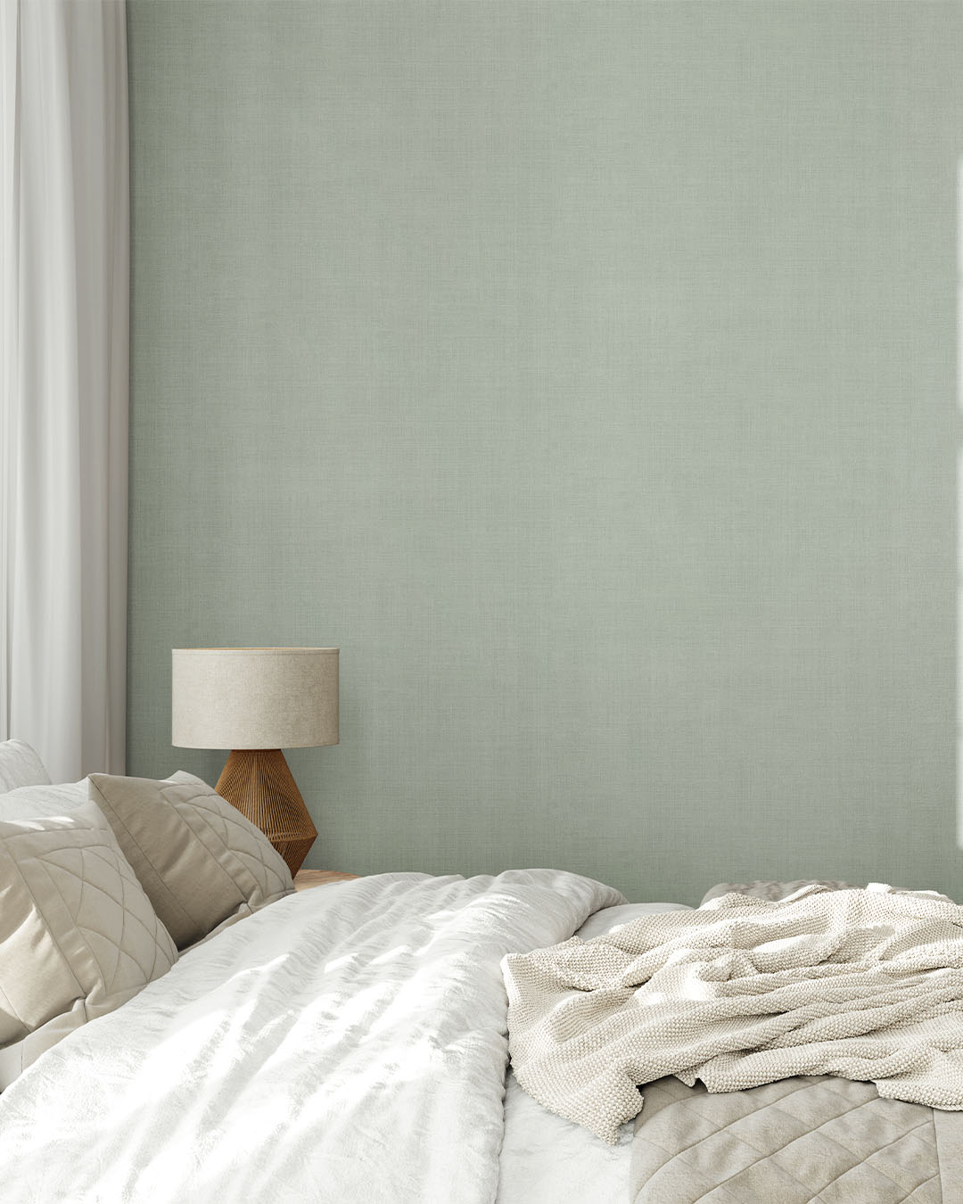 16025 - Jute Wallpaper - Gray/Green - Midbec