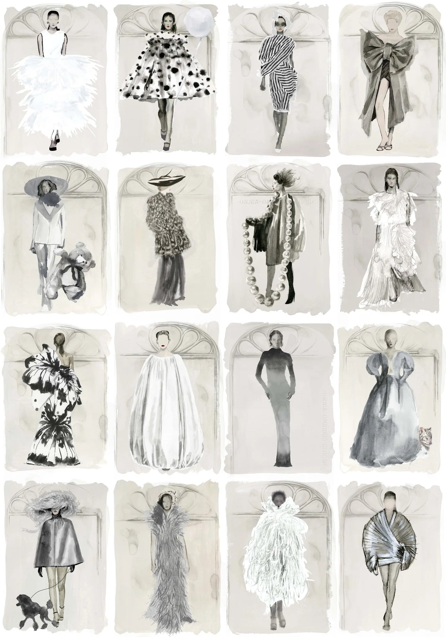 Couture Carousel with Windows Wallpaper - Monochrome Pearl - 175/2008M