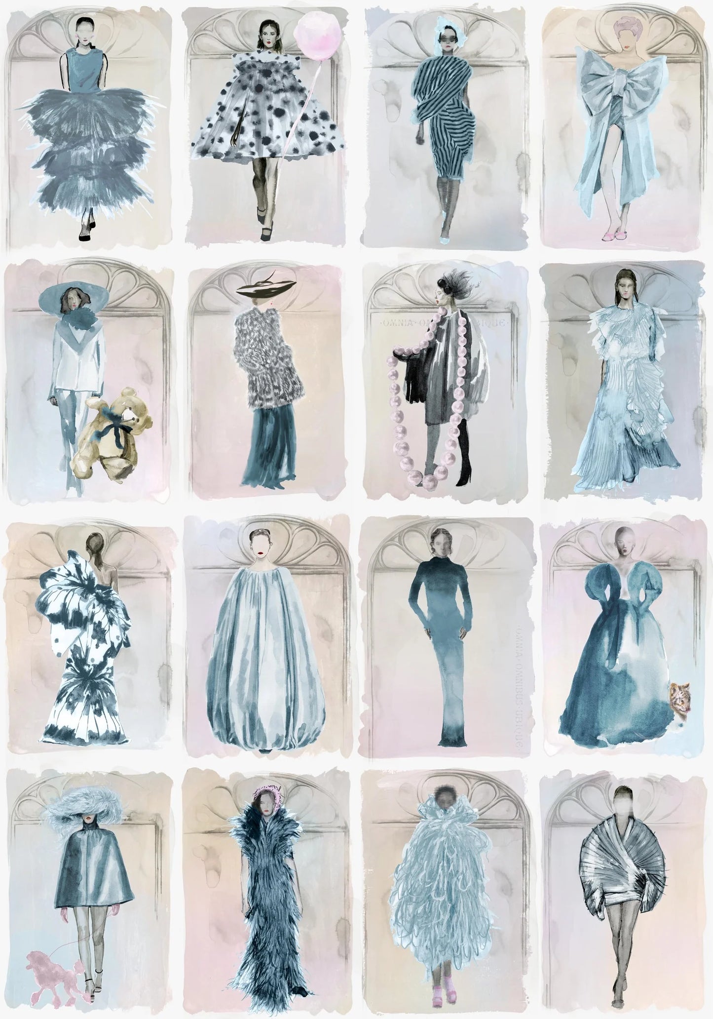 Couture Carousel with Windows Wallpaper - China Blue Pearl - 175/2010M