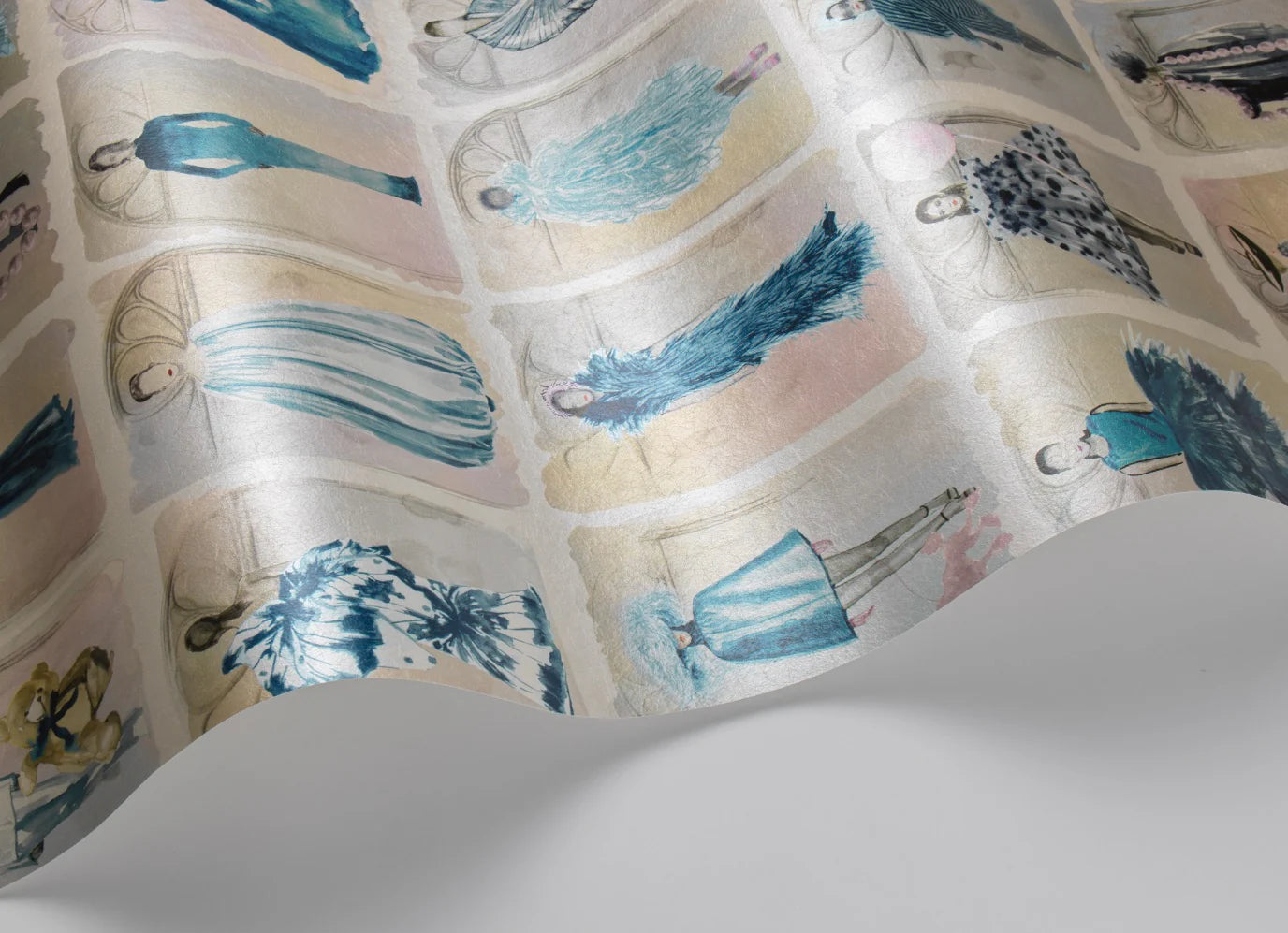 Couture Carousel with Windows Wallpaper - China Blue Pearl - 175/2010M