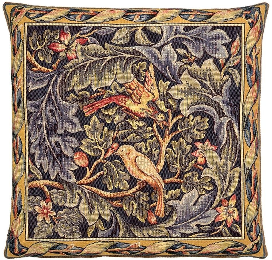 Birds & Acanthus Tapestry Cushion with Feather Filler 
