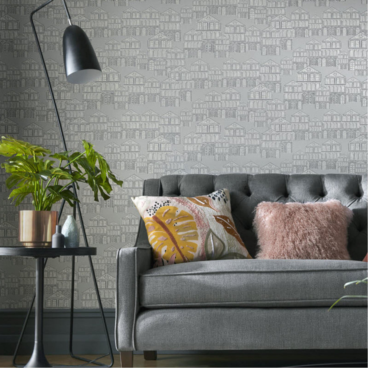 1907-137-04 - Maison Wallpaper - Soft Grey - 1838 wallcoverings