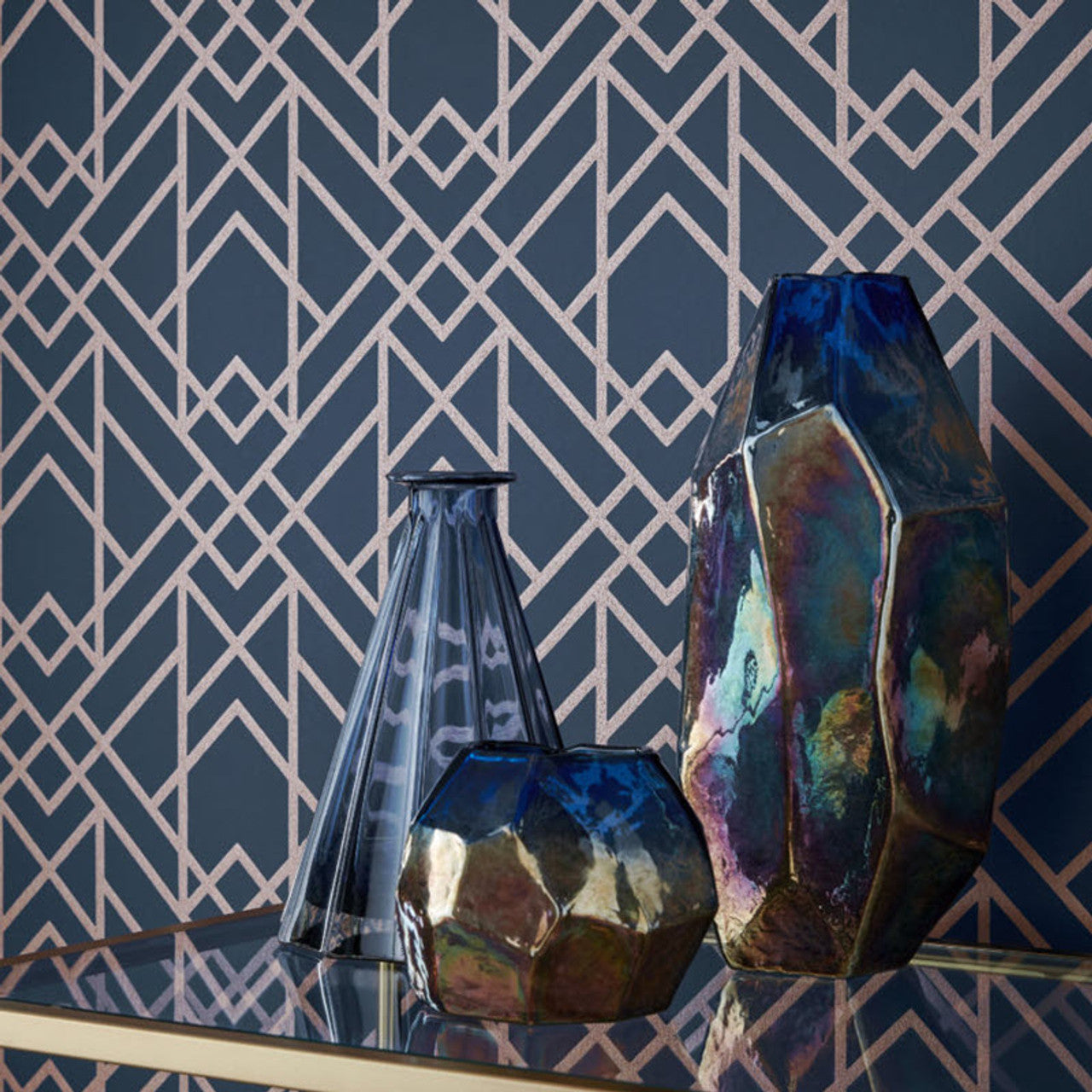 1907-140-01 - Metro Wallpaper - Midnight - 1838 wallcoverings