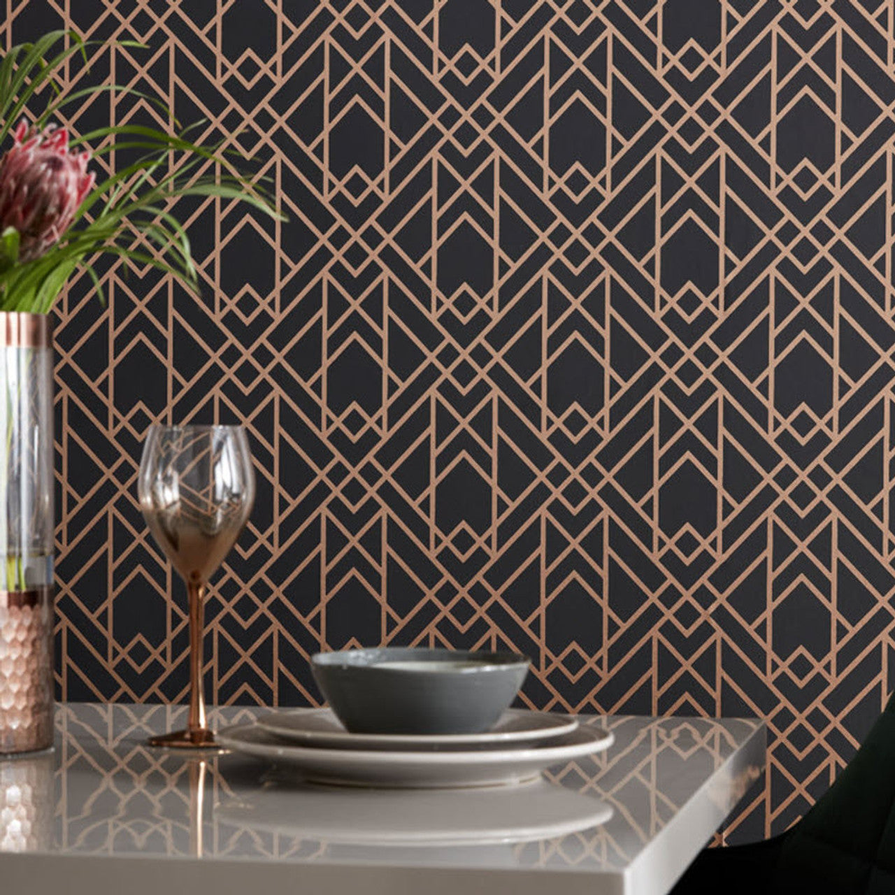 1907-140-03 - Metro Wallpaper - Jet Black - 1838 wallcoverings