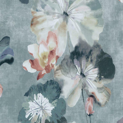 2008-143-02 - Water Lilies Wallpaper - Mineral - 1838 wallcoverings