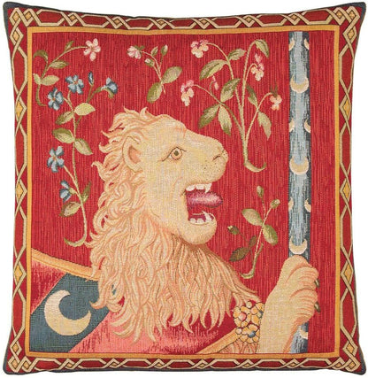 Lion-Le Gout Tapestry Cushion with Feather Filler 