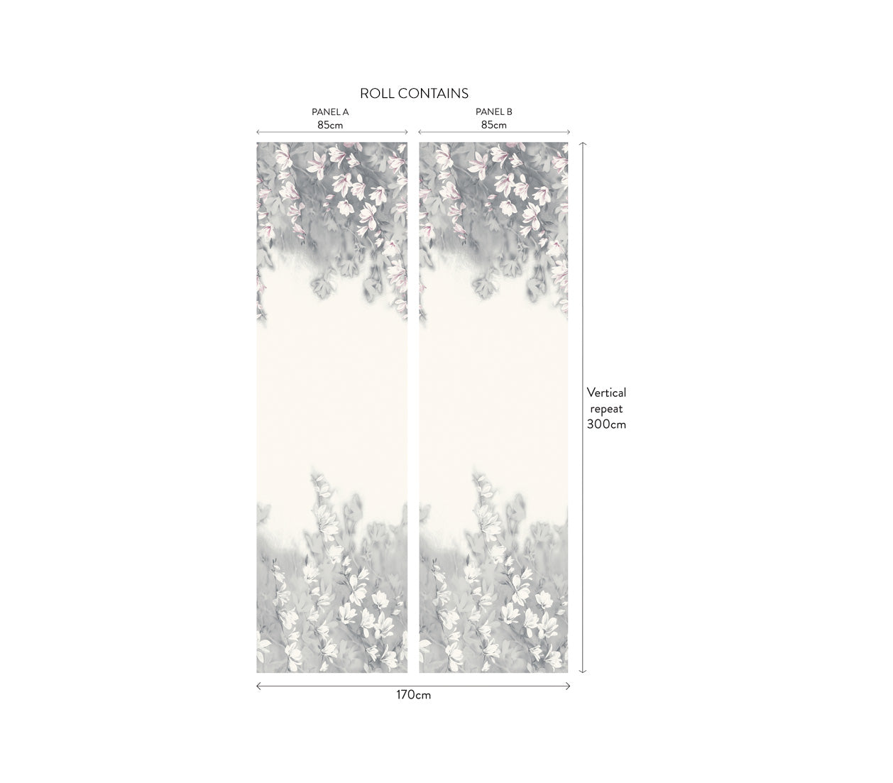 2109-158-01 - Trailing Magnolia Wall Mural - Mist - 1838 wallcoverings