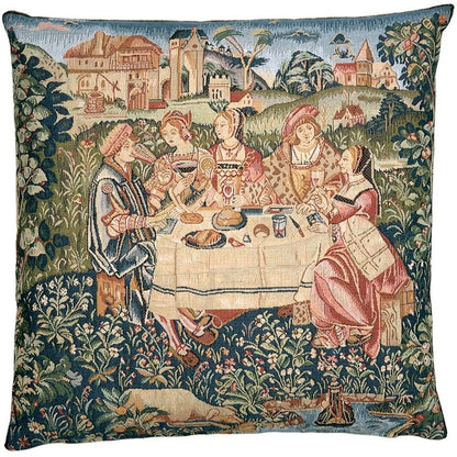 Country Banquet Tapestry Cushion with Feather Filler 