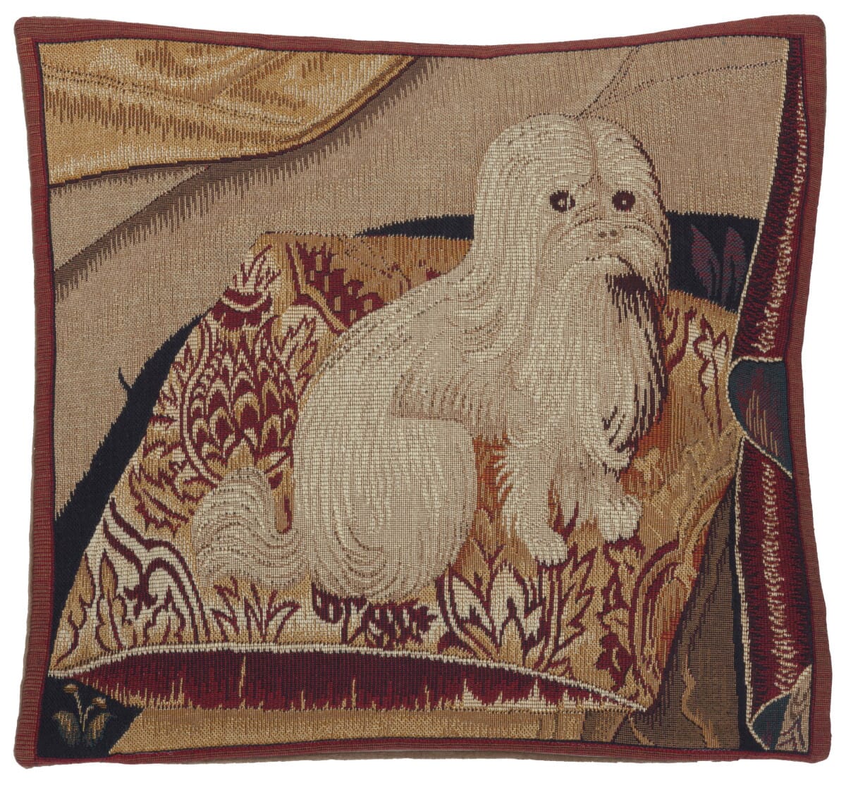 Griffon Tapestry Cushion with Feather Filler 