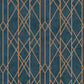 215144 - Kristina Geo Wallpaper - Navy Blue & Gold Metallic  - Rasch