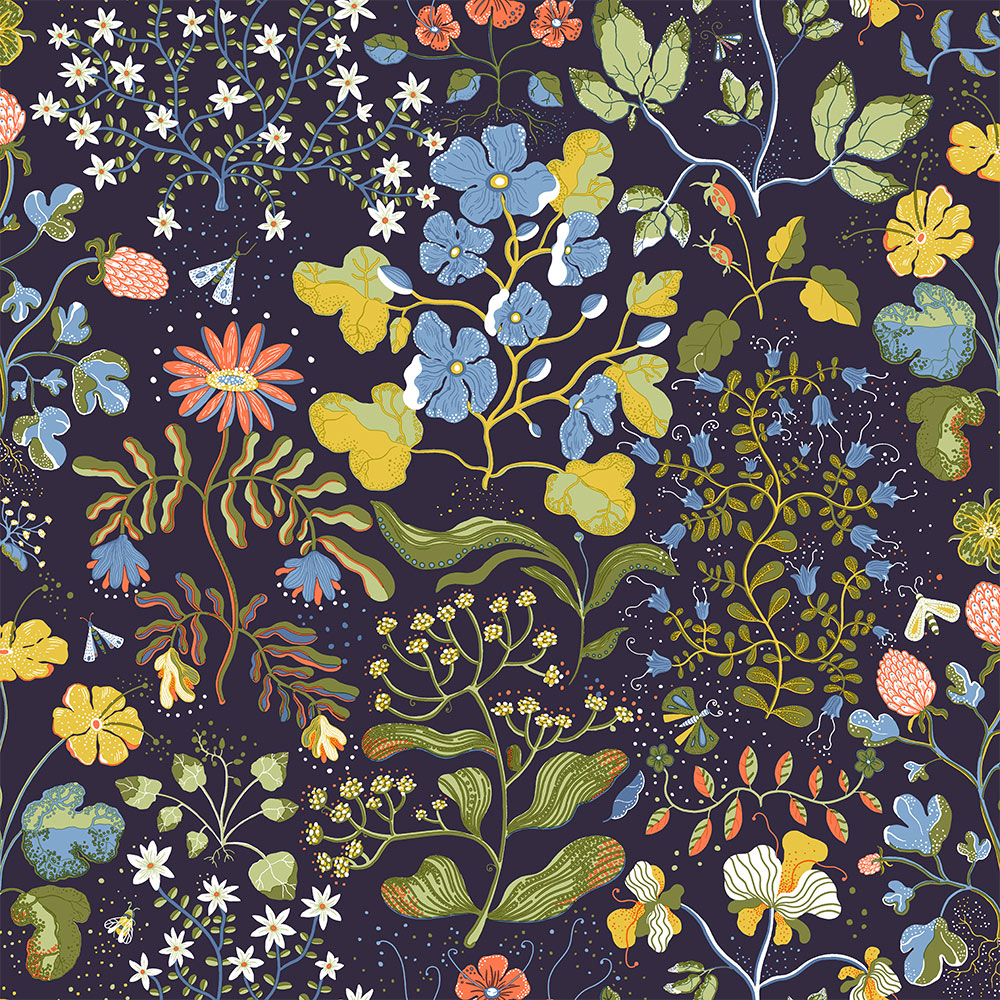 22002 - Groh Wallpaper - Dark Blue - Midbec