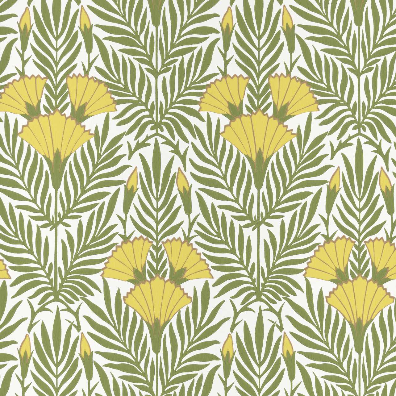 2311-171-01 - Floral Fanfare Wallpaper - Vivid Yellow - 1838 wallcoverings