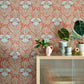2311-171-02 - Floral Fanfare Wallpaper - Coral - 1838 wallcoverings