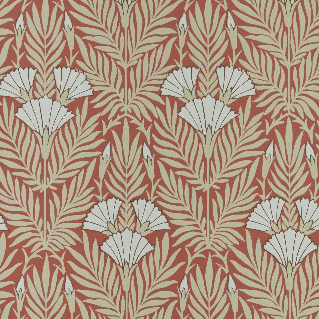 2311-171-02 - Floral Fanfare Wallpaper - Coral - 1838 wallcoverings