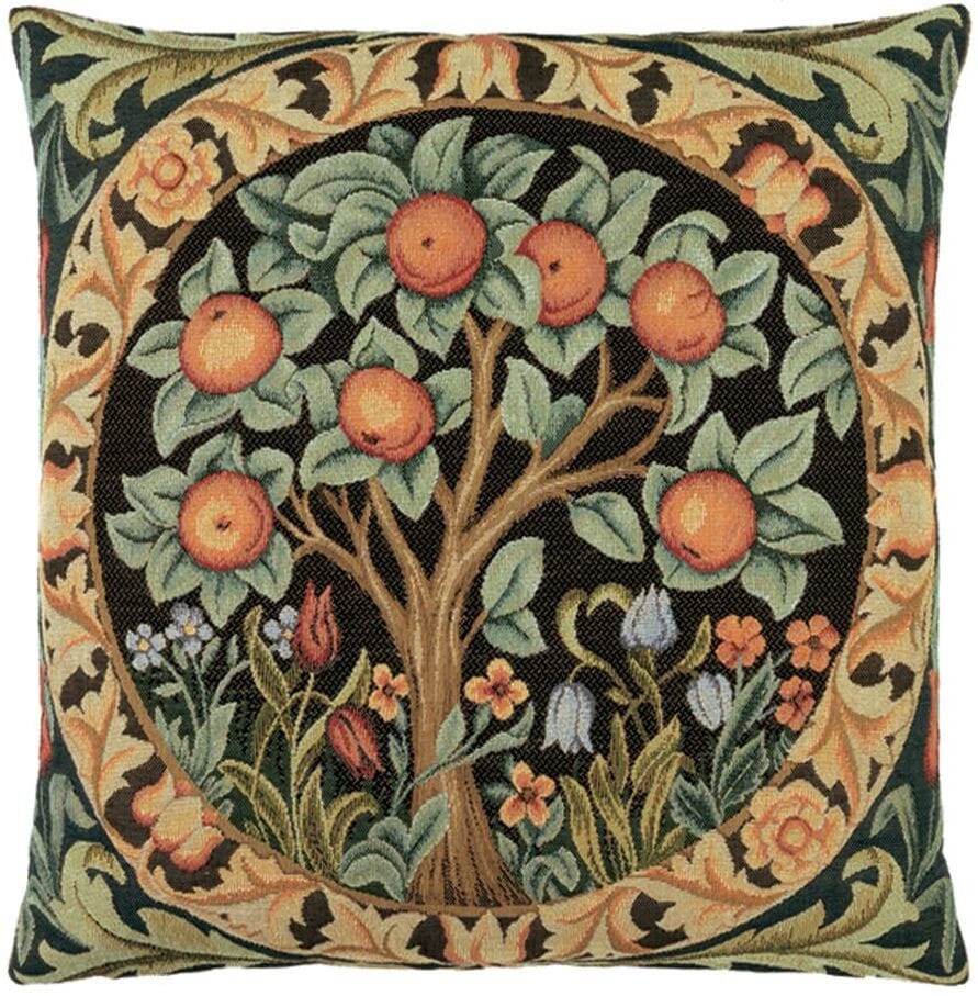 Orange Tree Tapestry Cushion with Feather Filler 